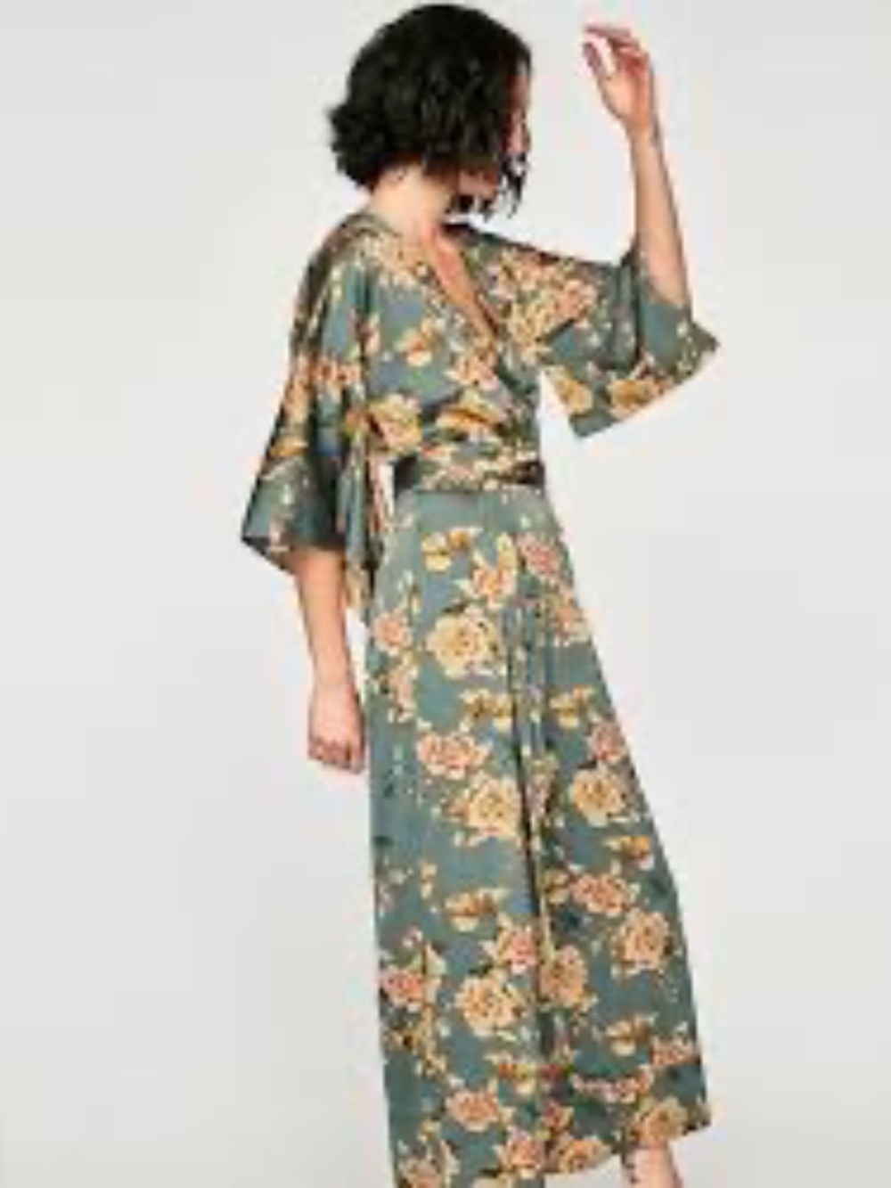Zara S Floral Kimono Jumpsuit